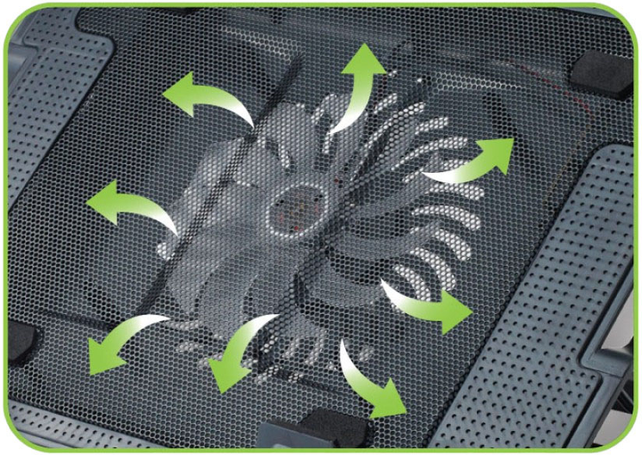 Podkładka chłodząca Techly 17.3" Black (8051128106244) - obraz 6