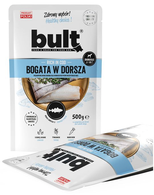 Karma mokra dla psów Bult Saszetka bogata w dorsza 10x500 g (5903802476019) - obraz 2