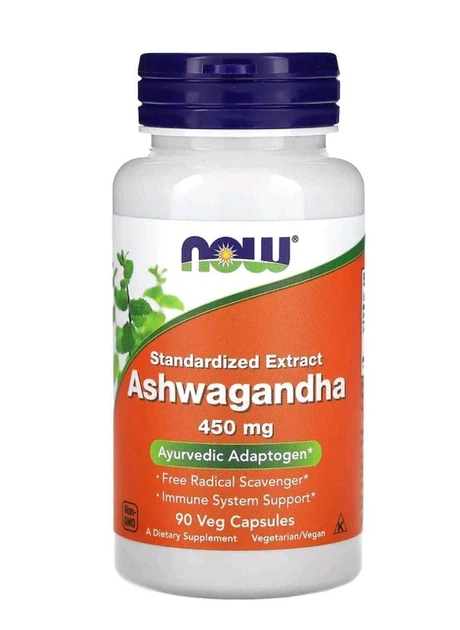 Ашваганда, NOW Foods, 450 мг, 90 вегетаріанських капсул - Фото 1 Ашваганда, NOW Foods, 450 мг, 90 вегетаріанських капсул - зображення 1