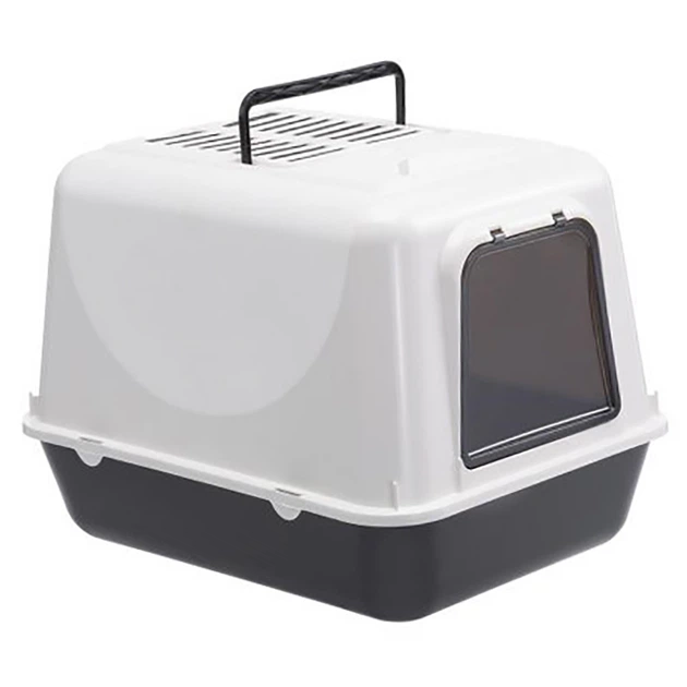 Закритий туалет для котів Ferplast Clear Cat 20 чорний 55x40x38 см 72053199 - зображення 2