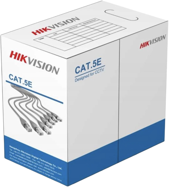 Кабель Hikvision Cat.5E U/UTP 305 м Сірий (DS-PL-5E) - зображення 1