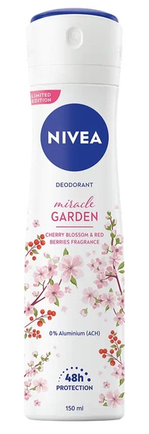 Антиперспірант-спрей Nivea Miracle Garden Цвітіння вишні та червоні ягоди 150 мл (9005800356877) - зображення 1