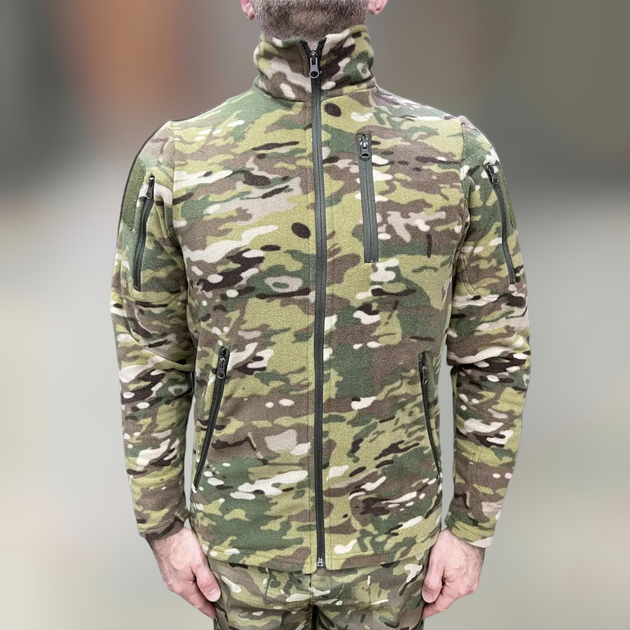 Армейская Кофта флисовая Special, теплая, размер S, Мультикам, шевроны и карманы на рукавах - изображение 1