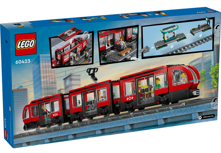 Zestaw klocków LEGO City Tramwaj miejski ze stacją 811 elementów (60423) - obraz 11