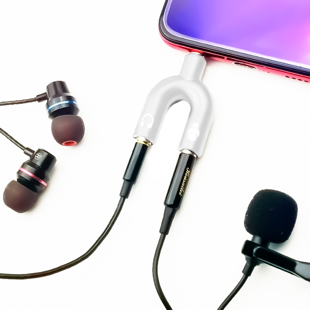 Разветвитель для наушников и микрофона Addap AJA-03, 3,5 мм Jack 3-pin на 4-pin | Аудиоадаптер, сплиттер, белый - изображение 5