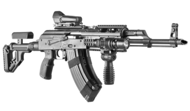 Рукоятка пистолетная FAB для АК47 обрезиненная,черная - изображение 2