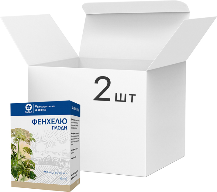 Упаковка фіточаю Віола Фенхелю плоди 50 грам в пачці 2 шт (4820085408234) - зображення 1