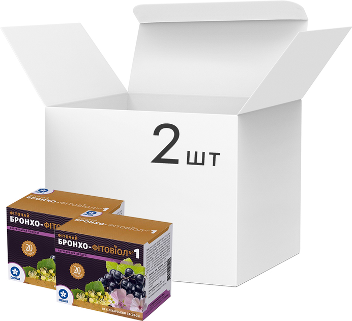 Упаковка фіточаю Віола Бронхо-Фітовіол №1 20 пакетиків по 1.5 г x 2 шт (4820085405639) - зображення 1