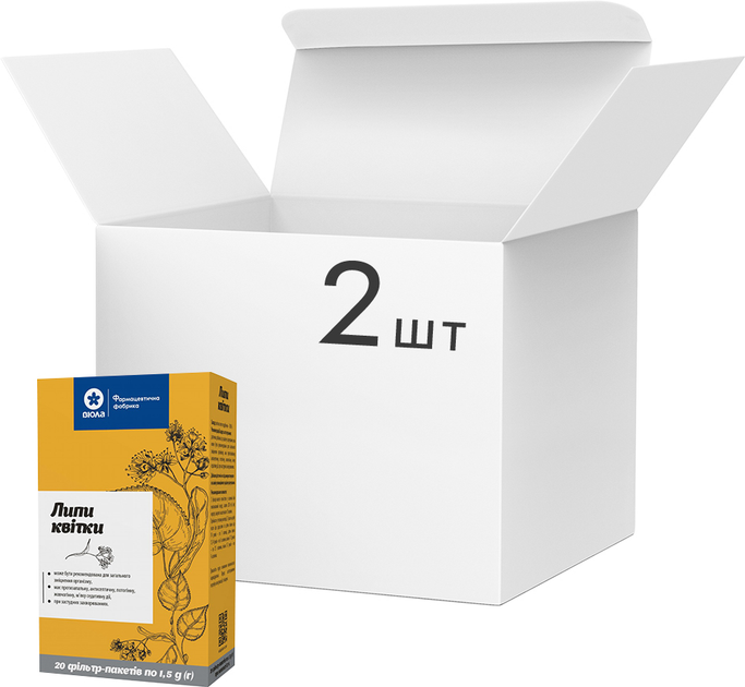 Упаковка фіточаю Віола Липи квітки 20 пакетиків по 1.5 г x 2 шт (4820241313532) - зображення 1