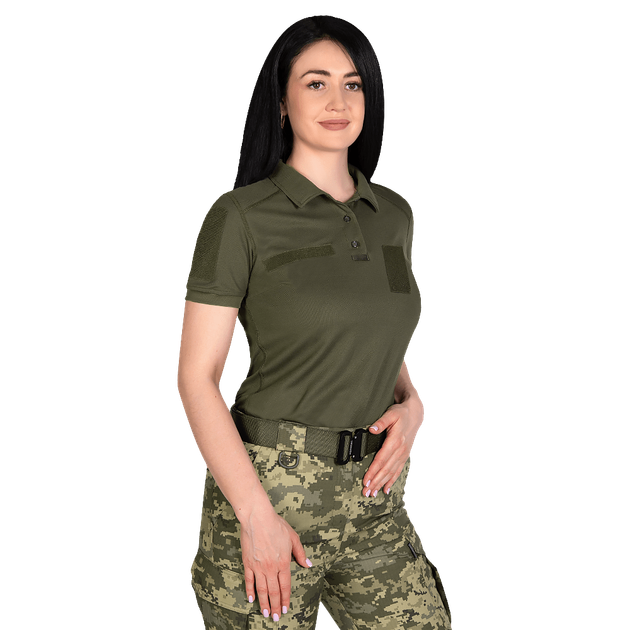 Жіноче поло Pani Army ID LT Олива (8080), S - изображение 1