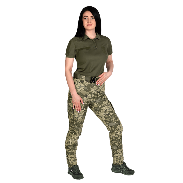 Жіноче поло Pani Army ID LT Олива (8080), S - изображение 2