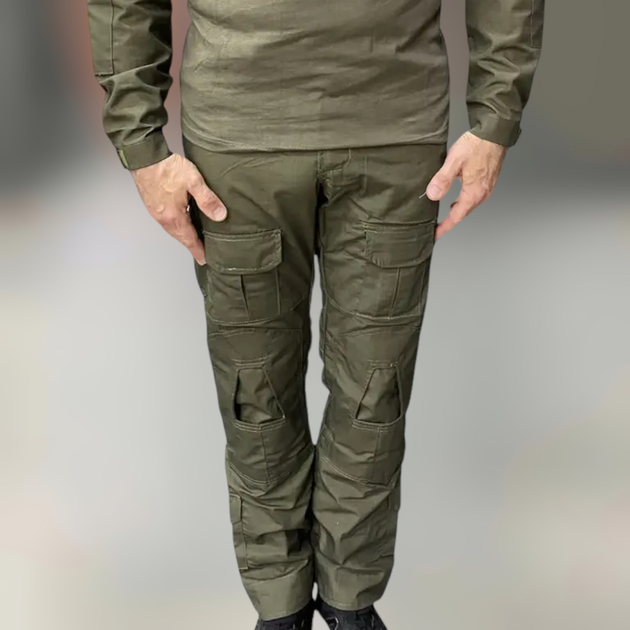 Штаны тактические тактические с размер поликоттон, под пазами олива, наколенники, для военных брюки xl, combat - изображение 1