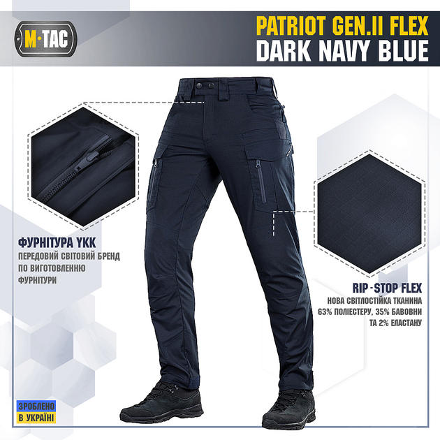 Брюки M-Tac Patriot Gen.II Flex Dark Navy Blue 34/32 - изображение 2