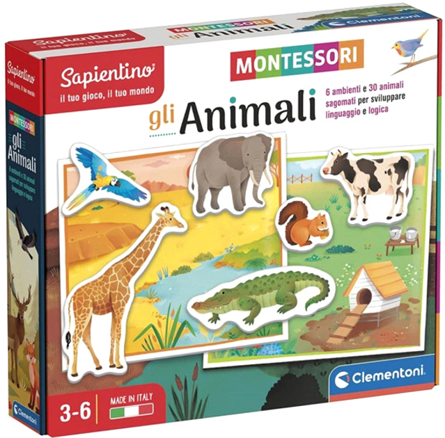 Gra planszowa Clementoni Montessori The Animals (8005125163601) - obraz 1