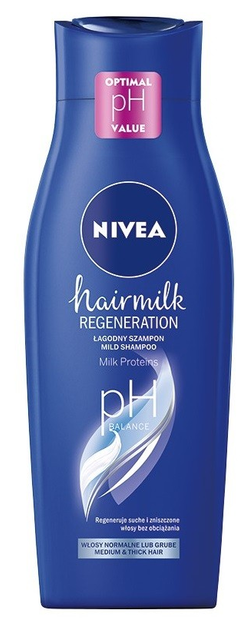 Szampon do włosów Nivea Hairmilk Natural Shine łagodny do włosów o strukturze normalnej lub grubej 400 ml (5900017056999) - obraz 1