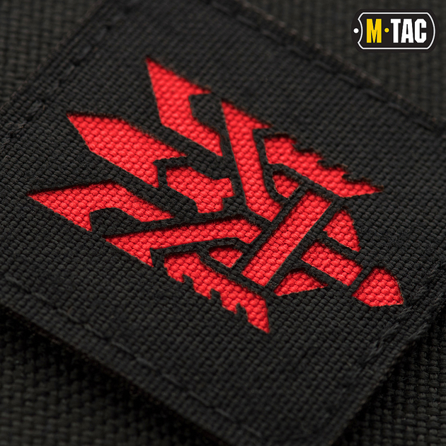 Нашивка M-Tac Тризуб (стилізація) Laser Cut мала Black/Red - зображення 2