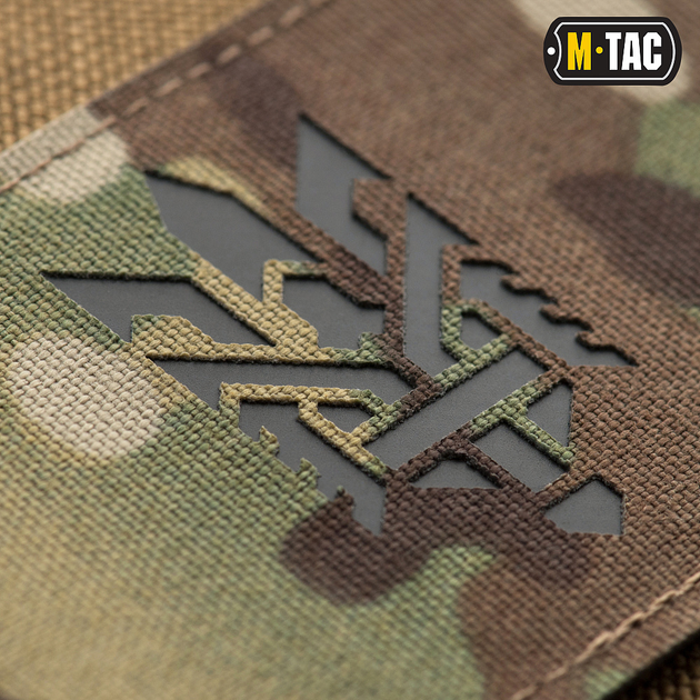 Нашивка M-Tac Тризуб (стилизация) Laser Cut горизонтальная Multicam/Black - изображение 2