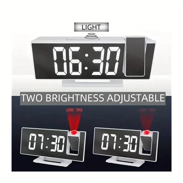 Часы с проэктором с датчиком температуры и будильником №1919 - изображение 4