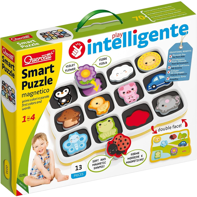 Розвивальна іграшка Quercetti Smart Puzzle First Colors and Words (8007905002315) - зображення 1