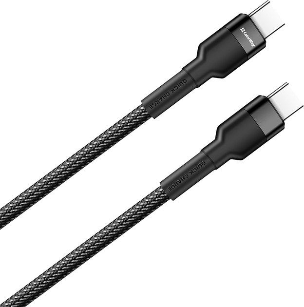 Кабель ColorWay Type-C - Type-C PD Fast Charging 60W 3.0А 1 m Black (CW-CBPDCC047-BK) - зображення 6