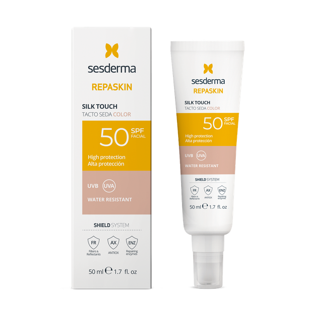 Сонцезахисний засіб для обличчя Sesderma Repaskin Silk Touch Color SPF 50 50 мл (8429979481986) - Фото 1 Сонцезахисний засіб для обличчя Sesderma Repaskin Silk Touch Color SPF 50 50 мл (8429979481986) - изображение 1
