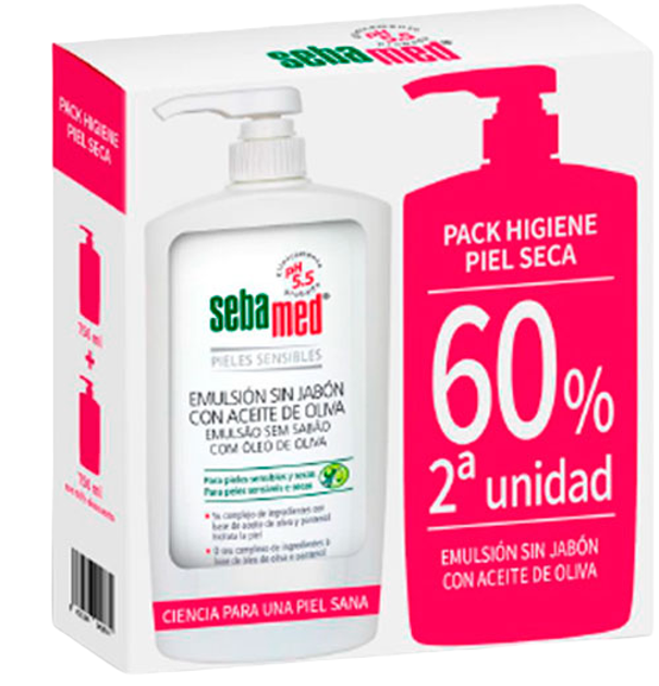 Emulsja pod prysznic Sebamed Dry Skin Olive Oil 2 x 750 ml (8425091010660) - obraz 1