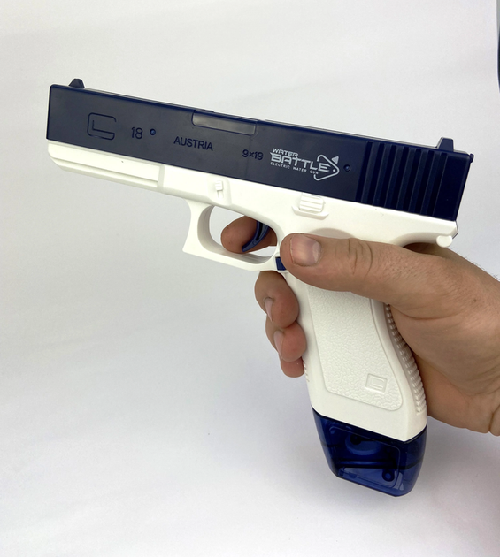 Пистолет водяной на аккумуляторе 3.7V Глок USB-кабель автоматическая стрельба (Синий) - Фото 3 Пистолет водяной на аккумуляторе 3.7V Глок USB-кабель автоматическая стрельба (Синий) - изображение 3