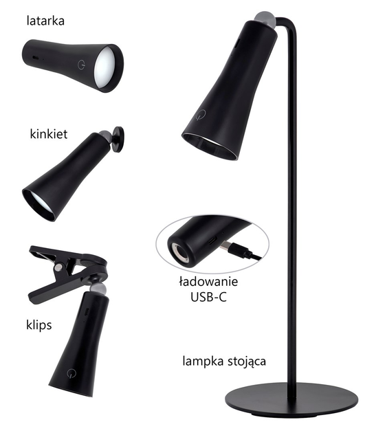 Lampa stołowa Activejet AJE-IDA 4in1 Black - obraz 10