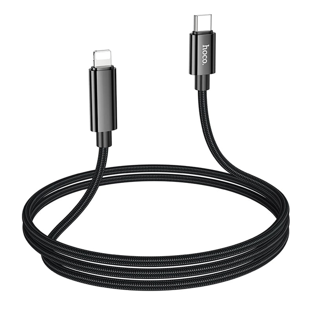Кабель HOCO U125 Benefit charging data cable with display Lightning black - Фото 1 Кабель HOCO U125 Benefit charging data cable with display Lightning black - зображення 1