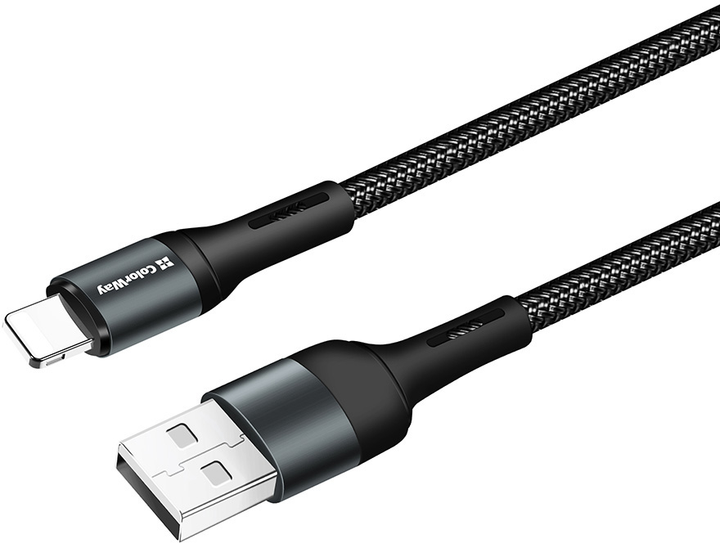 Кабель ColorWay USB - Apple Lightning 2.4A 1 m Black (CW-CBUL045-BK) - зображення 5