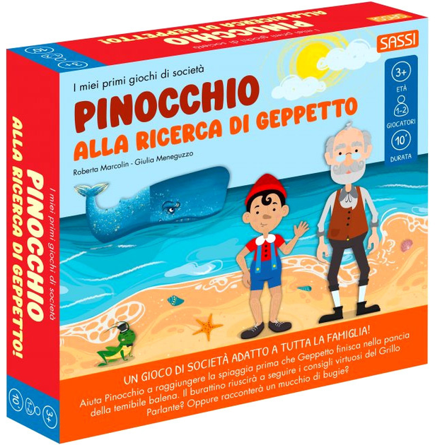 Настільна гра Sassi Junior My First Board Games Pinocchio (9788830355521) - зображення 1