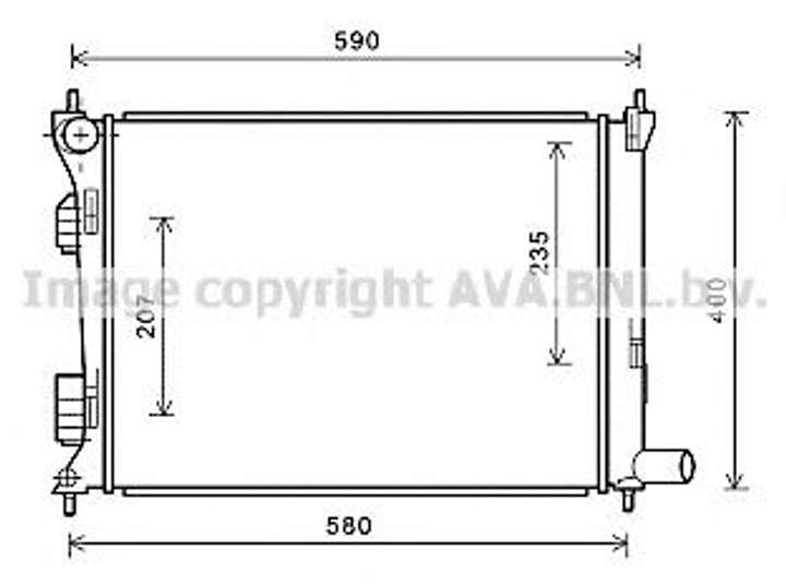 HYA2277 AVA Радиатор охлаждения i20, Solaris, Veloster, Kia Rio III 1.25/1.6 10- Ava (HYA2277) - изображение 1