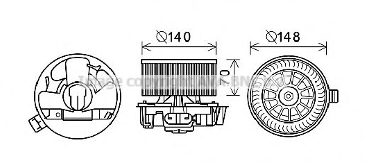 DA8010 AVA Вентилятор салона DUSTER 1.2-1.6 13-, LOGAN 1.2-1.6 04-, SANDERO 1.4-1.6 08-, LADA, RENAU Ava (DA8010) - изображение 1