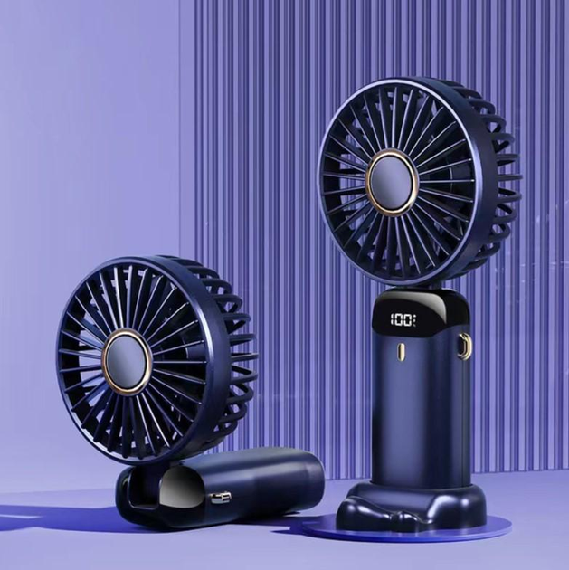 Аккумуляторный мини ручной вентилятор Mini Fan с индикатором заряда на ...