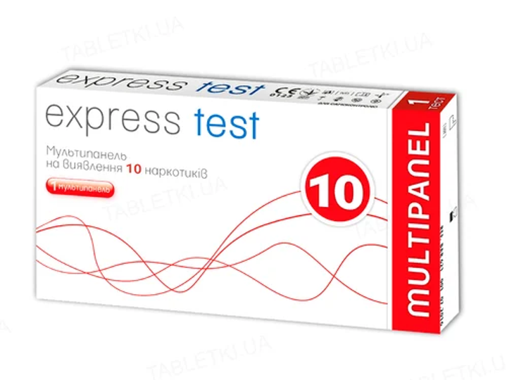 Екcпрес-тест (мультіпанель на 10 смужок) для раннього визначення наявності наркотичних речовин - зображення 1