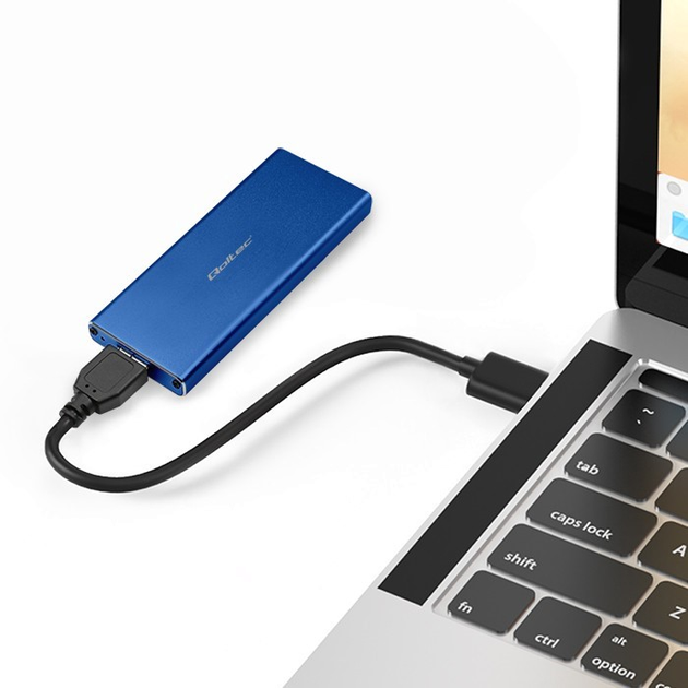 Kieszeń zewnętrzna Qoltec M.2 SSD SATA USB 3.0 2TB Blue (5901878518329) - obraz 5