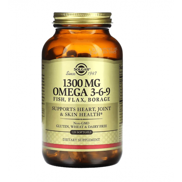 БАД Solgar EFA 1300 MG Omega 3-6-9 120 шт. (709133) - Фото 1 БАД Solgar EFA 1300 MG Omega 3-6-9 120 шт. (709133) - зображення 1