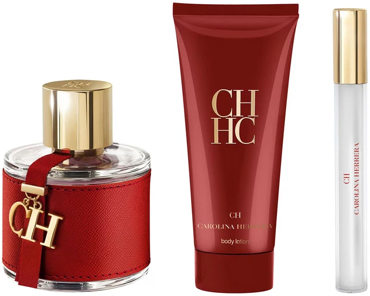 Набір для жінок Carolina Herrera CH Туалетна вода 100 мл + Лосьйон для тіла 100 мл + Мініатюра Туалетна вода 10 мл (8411061092279) - зображення 3