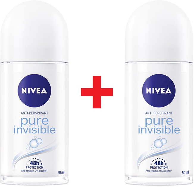 Упаковка антиперспирантов NIVEA Невидимая Защита шариковая 50 мл х 2 шт ...