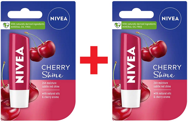 Акція на Упаковка бальзамів для губ NIVEA Вишневе сяйво 4.8 г х 2 шт від Rozetka