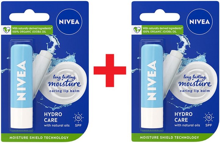 Акція на Упаковка бальзамів для губ NIVEA Аква-догляд 5.5 мл х 2 шт від Rozetka