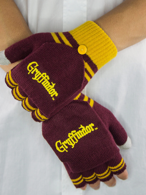 Rękawiczki-mitenki z dotykowymi palcami Distrineo Harry Potter - Fingerless Gloves/Gryffindor Mittens Bordowe (4895205600515) - obraz 2