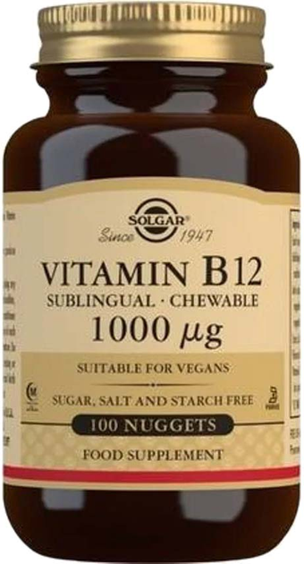 Пищевая добавка Solgar Sublingual Витамин B12 1000 мкг 100 таблеток ...