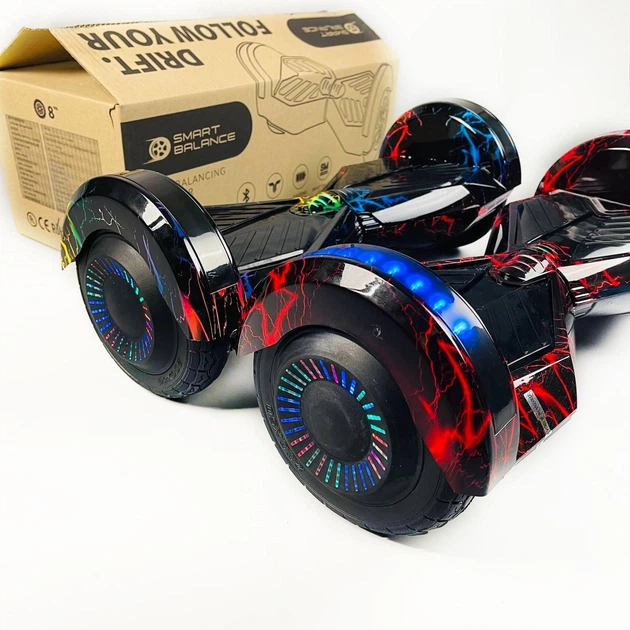 Гироборд SMART BALANCE U8 Pro 2026 Цветная Молния + Bluetooth колонка и подсветка колес - Фото 4 Гироборд SMART BALANCE U8 Pro 2026 Цветная Молния + Bluetooth колонка и подсветка колес - изображение 4