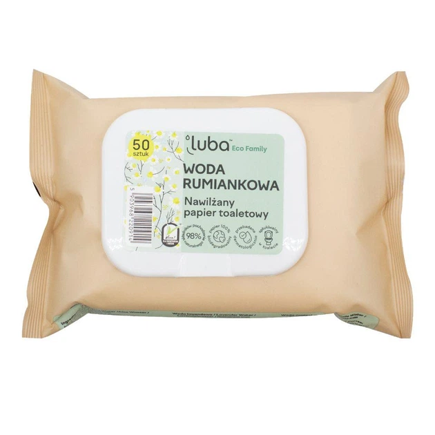 Luba ECO Family вологий туалетний папір з клапаном з ромашковою водою 50 шт. - Фото 1 Luba ECO Family вологий туалетний папір з клапаном з ромашковою водою 50 шт. - зображення 1