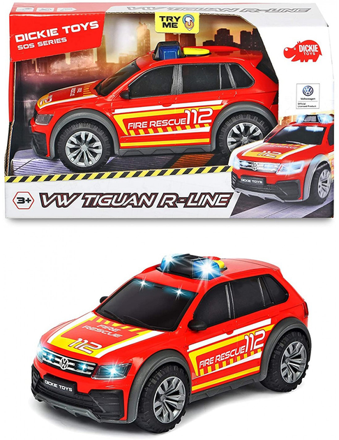 Wóz strażacki Simba Dickie Toys SOS Series VW Tiguan R-Line 25 cm (4006333063305) - obraz 1