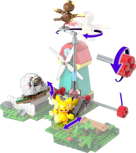 Klocki konstrukcyjne Mega Pokemon Wiejski wiatrak 240 elementów (0194735107858) - obraz 3