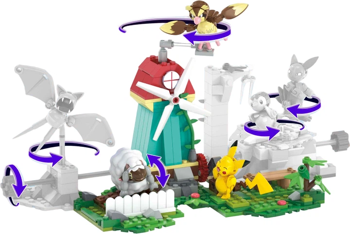 Klocki konstrukcyjne Mega Pokemon Wiejski wiatrak 240 elementów (0194735107858) - obraz 4
