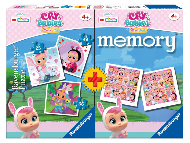 Набір пазлів Ravensburger Multipack Memory Cry Babies 3 х 110 деталей (4005556206209) - зображення 1