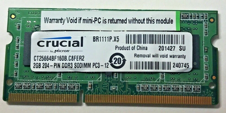 Оперативная память Crucial (SO-DIMM, DDR3L, 2Gb, 1600MHz, (CT25664BF160B2) Б/У - Фото 1 Оперативная память Crucial (SO-DIMM, DDR3L, 2Gb, 1600MHz, (CT25664BF160B2) Б/У - изображение 1